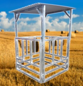 Heavy Duty Round Bale Hay Feeder With Roof